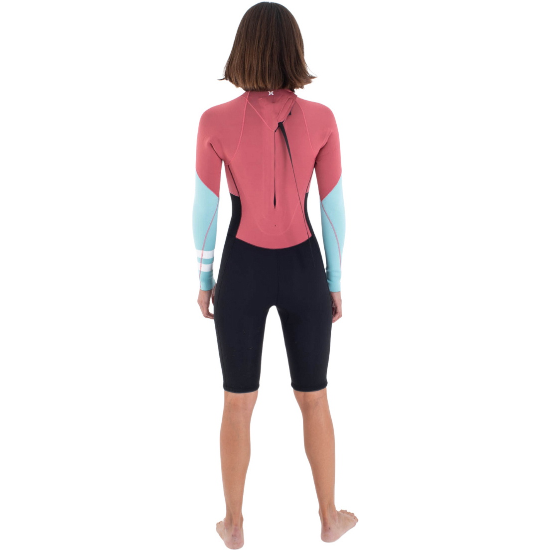 Roupa De Mergulho Curta Hurley Air 2mm Manga Longa Média Shorty Back Zip 2025 WSS0014232 - Spiced Coral